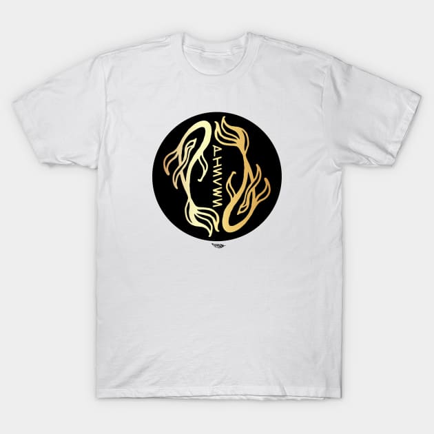 Pisces Golden Zodiac Symbol T-Shirt by FreeSpiritMeg